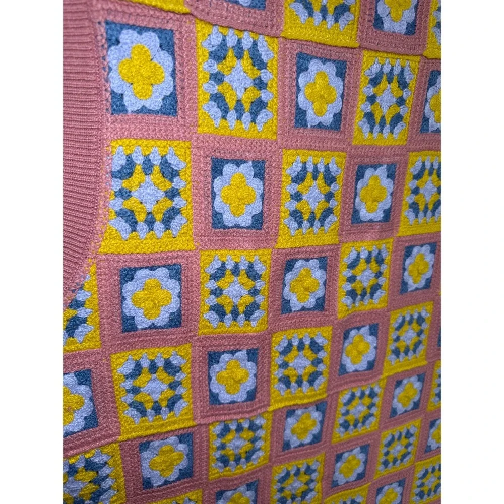 WeSC Crochet Sweater Vest Men S / Women M Granny Square Cottagecore Grandmacore